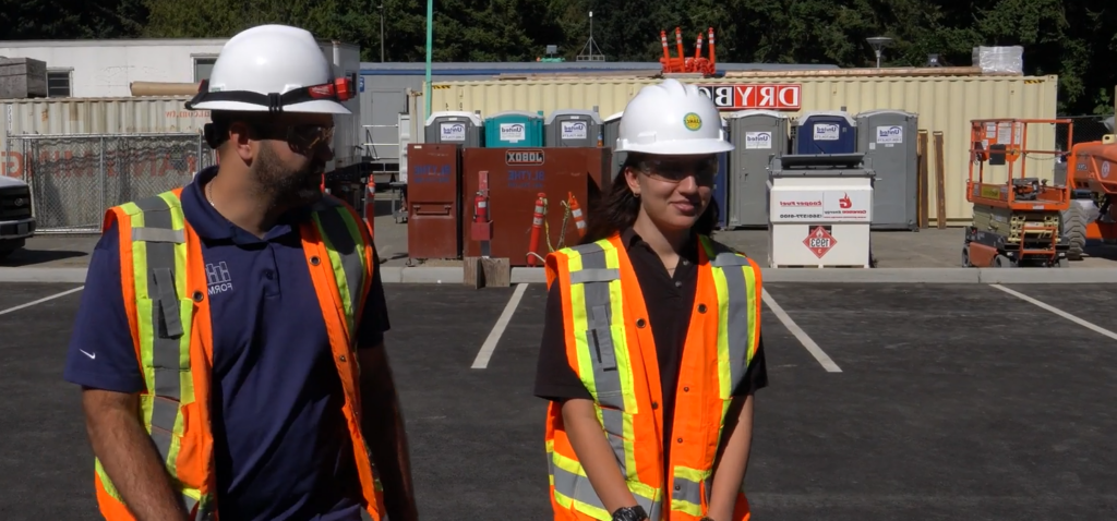 Student and mentor at Construction Management internship